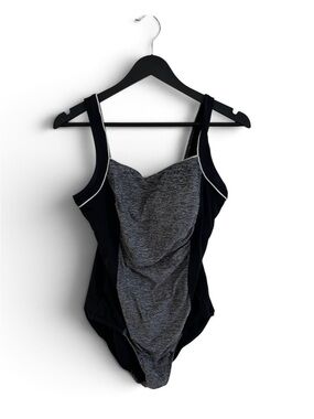 Speedo Black & Gray One-Piece Swimsuit